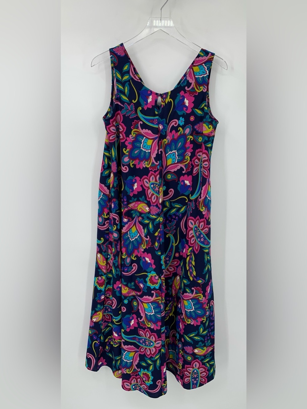 Soft Surroundings Rosalia maxi a-line shift dress paisley floral black M PETITE
